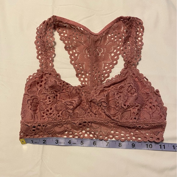 💚 Aerie | Lace Bralette Sports Bra - Small - Dusty Rose - Picture 2 of 6